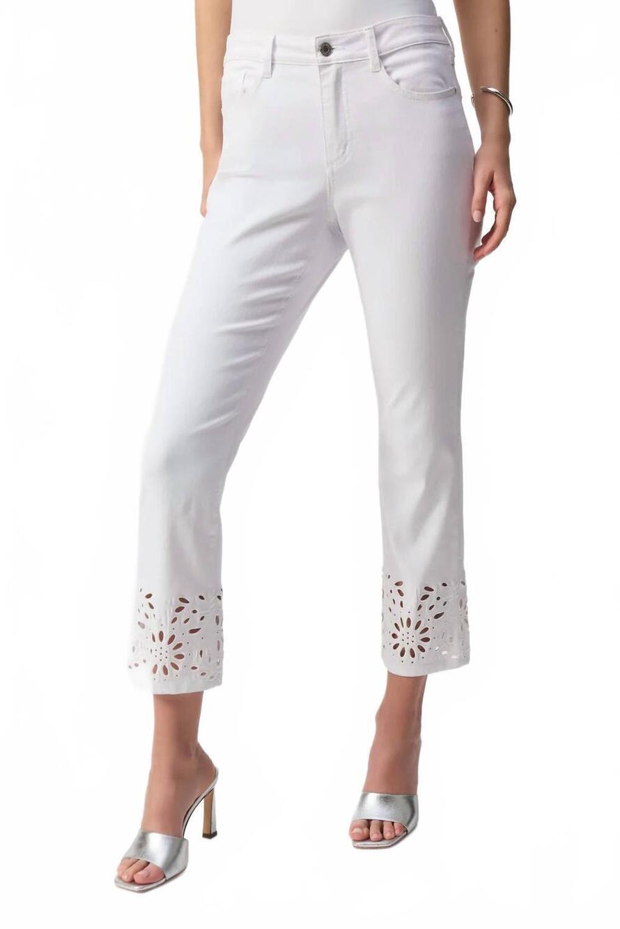 NEW JOSEPH RIBKOFF straight fit cropped jeans in white